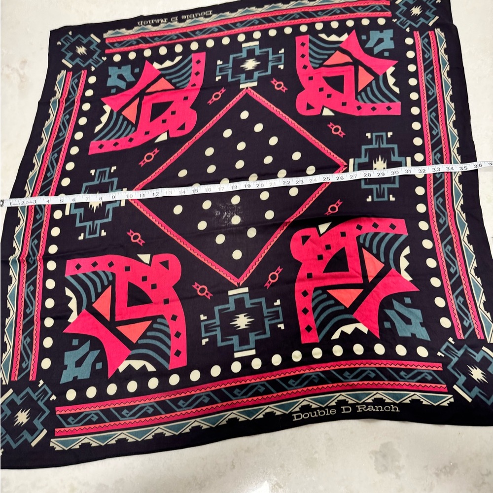 Double D Ranch Geometric Black and Red Scarf